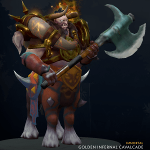 DOTA 2 - Battle Pass 2022 Rare - Centaur Warruner - Golden Infernal Cavalcade