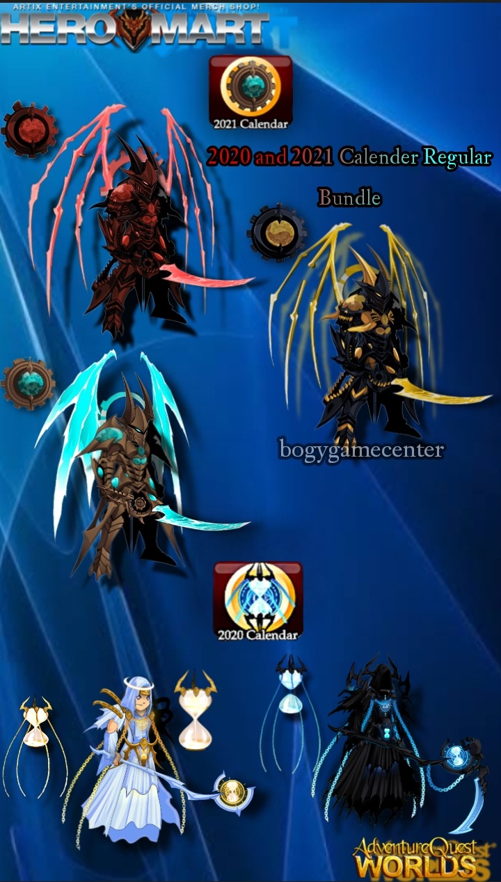 AQW 2021 and 2020 Calendar Regular Exclusive Bundle Bogy Game