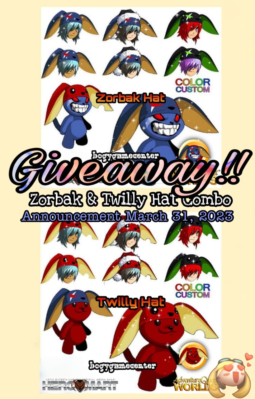 Giveaway Twilly and Zorbak Hat Combo – March 31, 2023