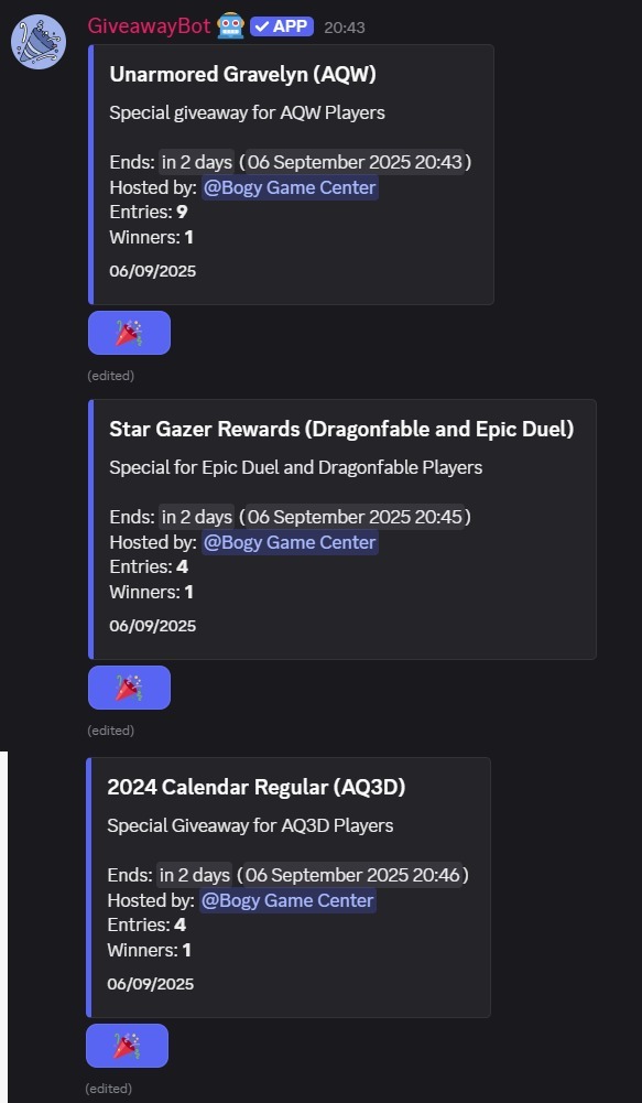 Giveaway Special: Unarmored Gravelyn, Star Gazer Rewards and 2024 Calendar Regular – Sept 06, 2025