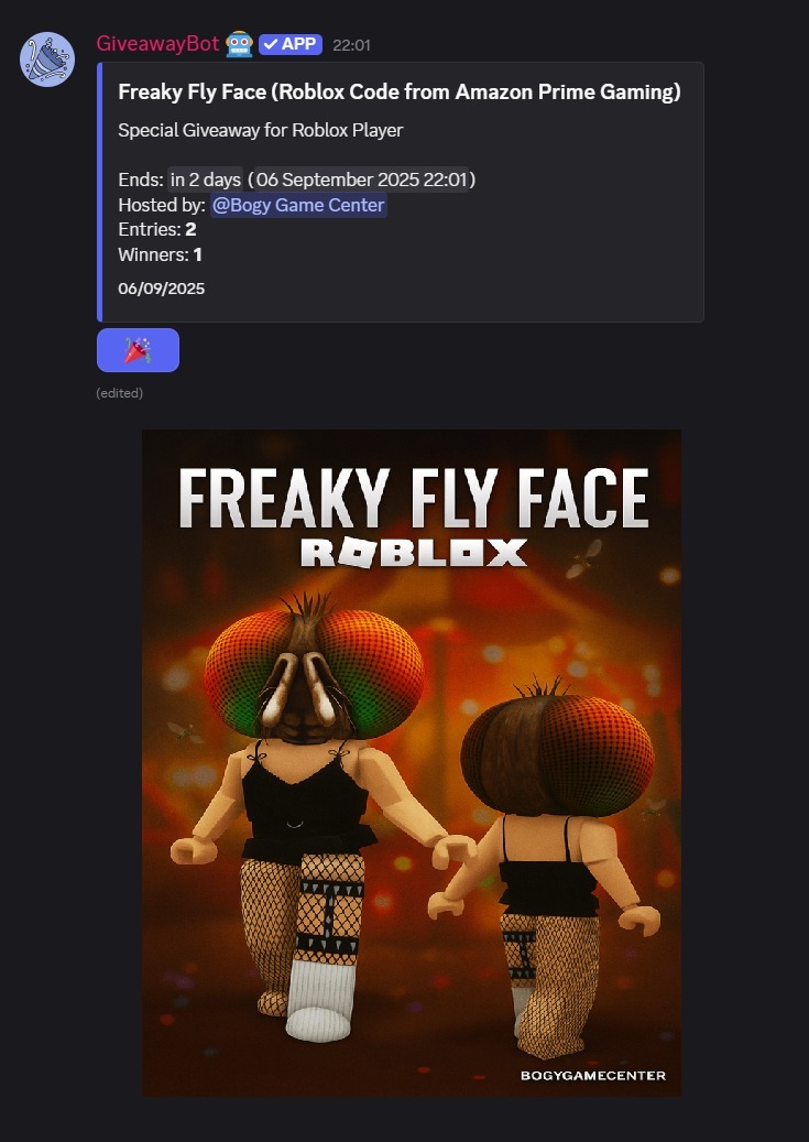 Giveaway Special: Freaky Fly Face Roblox – Sept 06, 2025