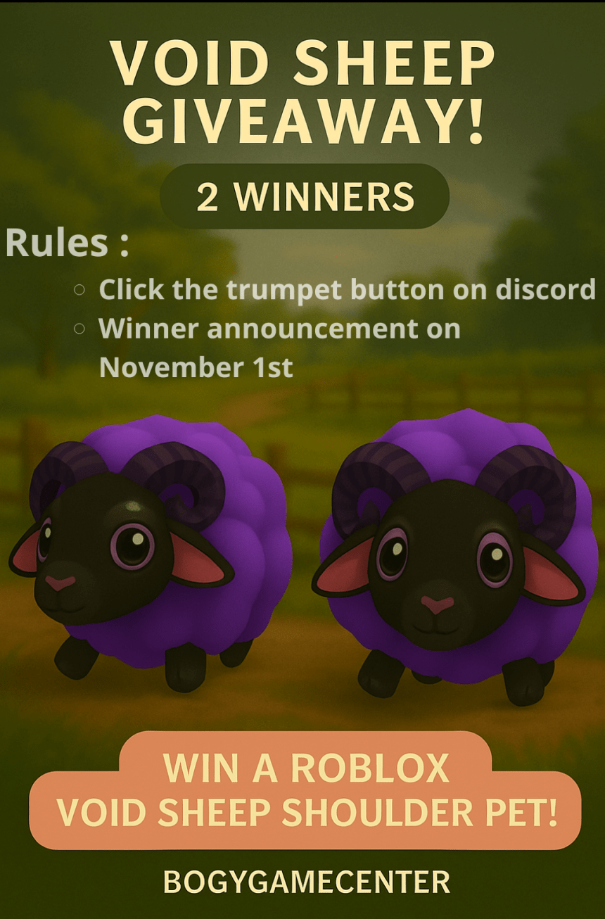 Giveaway Special: 2x Void Sheep Shoulder Pet Roblox – Nov 01, 2025