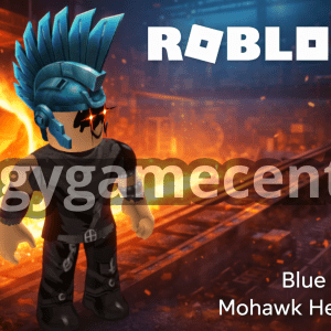 Roblox - Blue Steel Mohawk Helmet (Hat) (Uncommon Rated) (Microsoft Rewards)
