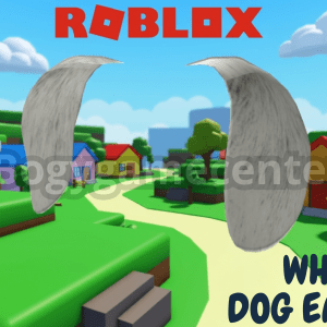 Roblox - White Dog Ears (Head) (Normal Rated) (White Collar Dog Roblox Series 5 Mystery Boxes)